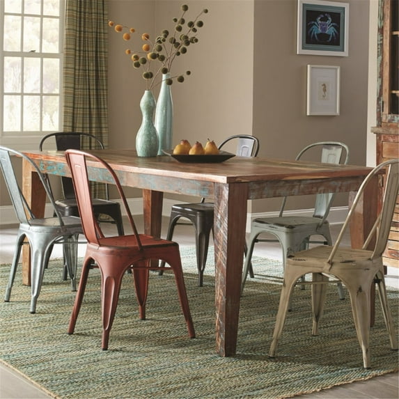 Benzara Rustically Charmed Multi Color Dining Table, Multi Color