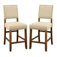 thumbnail image 1 of Benzara Sania Rustic Counter Height Chair In Ivory Linen, Set of 2, 1 of 5