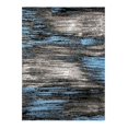 thumbnail image 1 of Benzara Shaded Patterned Area Rug In Polyester With Jute Mesh, Medium, Blue and Gray, 1 of 3