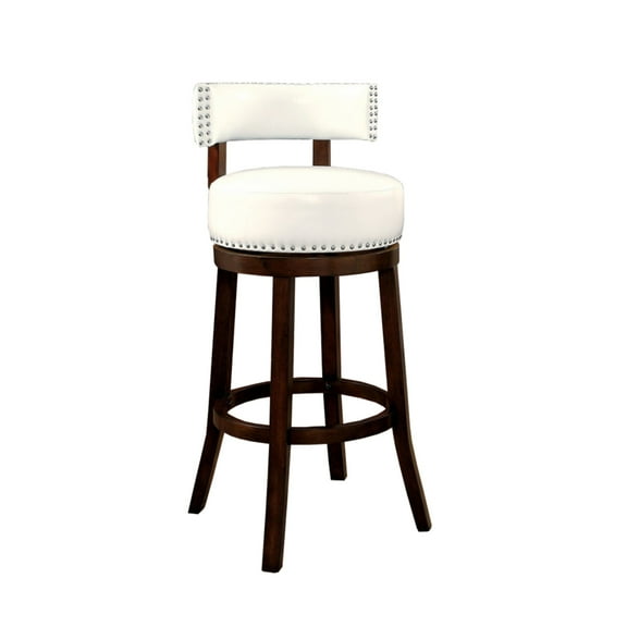 Shirley Contemporary 29" Barstool With pu Cushion, White Finish, Set of 2