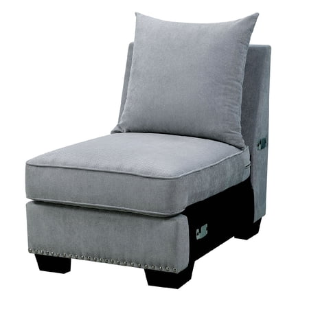Benzara Skyler II Traditional Armless Chair, Gray Finish