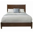 thumbnail image 1 of Benzara Solid Wood & Veneer Standard King Bed with Round Legs in Brown, 1 of 4