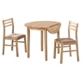 thumbnail image 1 of Sophisticated 3 Piece Wooden Table And Chair Set, Brown, 1 of 2