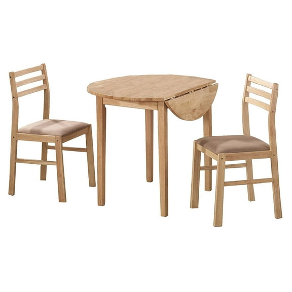 Sophisticated 3 Piece Wooden Table & Chair Set Brown