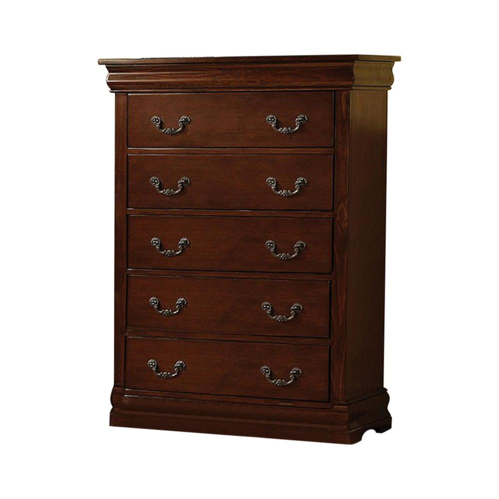 Benzara Spacious Traditional Style Wooden Chest, Brown Cherry