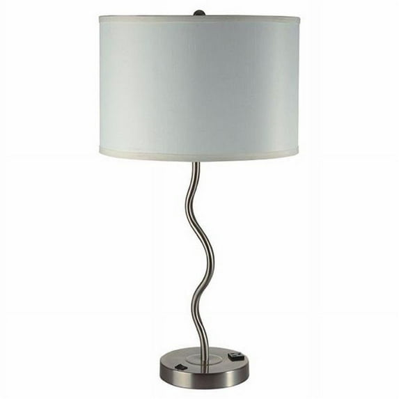 Benzara Sprig Contemporary Table Lamp With Adjustable Socket, Set Of Two, White