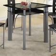 thumbnail image 1 of Benzara Square Glass Top Counter Height Dining Table with Metal Legs, 1 of 4