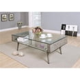 thumbnail image 1 of Benzara Striking Coffee Table, Clear Glass & Faux Concrete, 1 of 3
