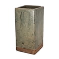 thumbnail image 1 of Textured Ceramic Planter In Square Shape, Large, Slate Gray and Brown, 1 of 6