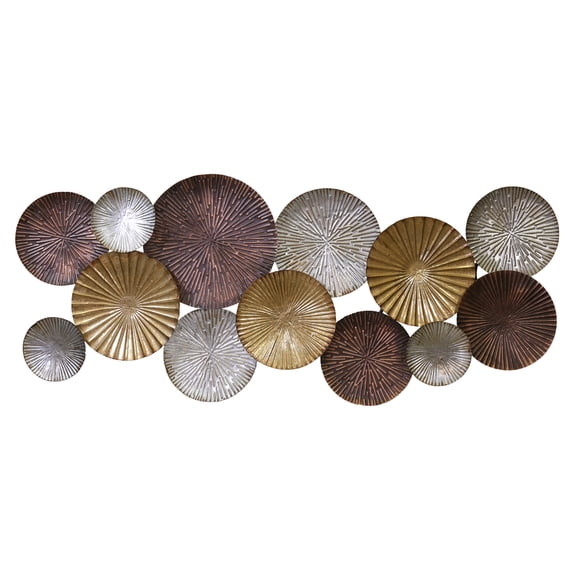 Benzara Textured Conjoined Wooden Wall Sculpture, Multicolor