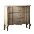 thumbnail image 1 of Benzara Three Drawer Nightstand with Scalloped Bottom Edge & Cabriole Leg, Antique Taupe, 1 of 5