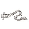 thumbnail image 1 of Benzara Traditional Style Musical Note Design Metal Wall Decor, Black, 1 of 3