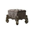 thumbnail image 1 of Benzara Traditional Style Wood and Poly Resin Vanity Stool, Gray, 1 of 4