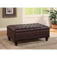 thumbnail image 1 of Benzara Traditional Tufted Ottoman, Dark Brown, 1 of 1
