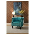 thumbnail image 1 of Benzara Transitional Polyester Upholstered Button Tufted Accent Chair with Nail Head Trim, Blue-Color:Blue, 1 of 2