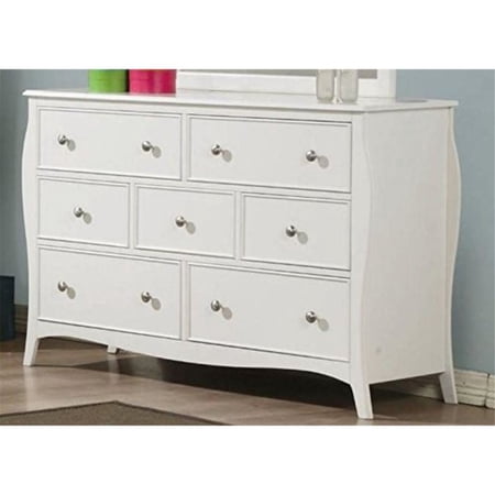 Benzara Transitional Style Drawer Dresser, White-Color:White