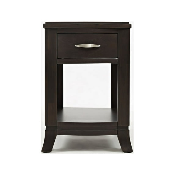 Benzara Transitional Style Wooden Chairside Table With Drawer & Shelf, Brown