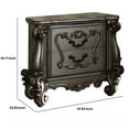 thumbnail image 1 of Benzara Two Drawer Nightstand With Oversized Scrolled Legs In Antique Platinum Finish, 1 of 4
