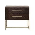 thumbnail image 1 of Benzara Two Drawers Nightstand, Rustic Java Brown, 1 of 5