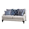 thumbnail image 1 of Benzara Upholstered Fabric & Solid Wood Loveseat with Low Arms in Light Gray, 1 of 5