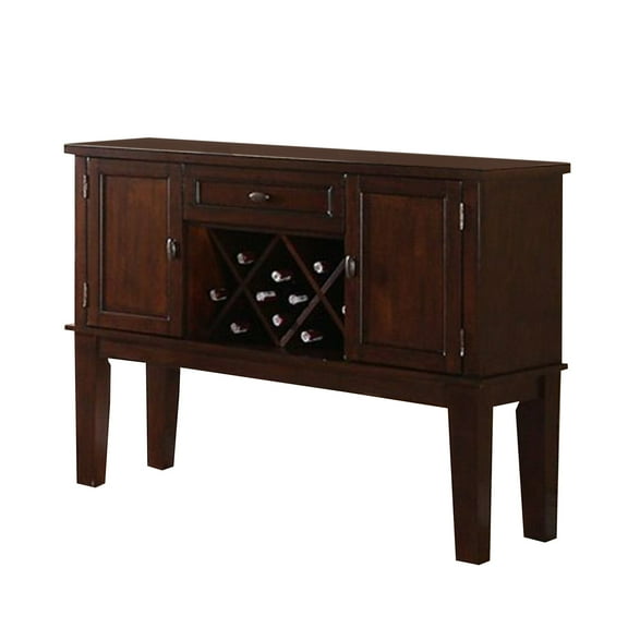 Benjara 52" Contemporary Style Wooden Server in Brown Finish