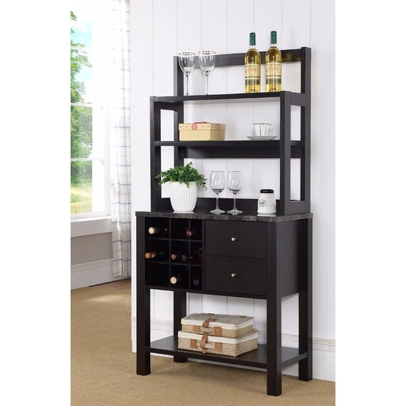 Benzara Well Designed Efficient Baker's Rack, Dark Brown