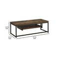 thumbnail image 1 of Wood And Metal TV Stand With One Shelf, Weathered Oak Brown And Black, 1 of 2