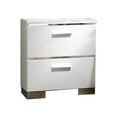 thumbnail image 1 of Wood and Metal Nightstand with 2 Drawers, White and Silver, 1 of 5