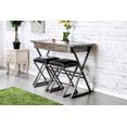 thumbnail image 1 of Benzara Wood and Metal Bar Table With Storage Drawer and Inserted Glass, Gray and Brown, 1 of 2
