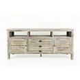 thumbnail image 1 of Benzara Wooden 70" Media Console With 3 Drawers, 2 Doors, 3 Open Shelf, Washed Gray, 1 of 3