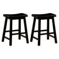 thumbnail image 1 of Benjaza 23.75" Transitional Wood Counter Height Stool in Dark Brown (Set of 2), 1 of 5