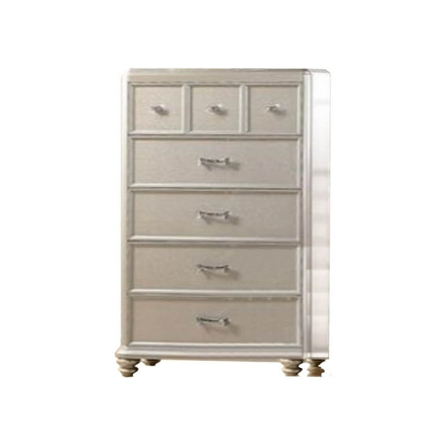 Benzara Wooden Chest With Elegant Storage Spaces, Silver