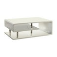 thumbnail image 1 of Wooden Coffee Table with Curling Shelf and Metal Poles, White, 1 of 6