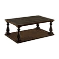 thumbnail image 1 of Benzara Wooden Coffee Table with Open bottom Shelf, Dark Walnut Brown, 1 of 3