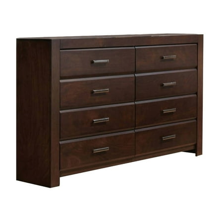 Benzara Wooden Eight Drawer Dresser In Walnut Finish