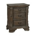 thumbnail image 1 of Benzara Wooden Frame Nightstand with 2 Drawers and Metal Corner Accents, Dark Brown, 1 of 5