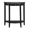thumbnail image 1 of Wooden Half Moon Shaped Console Table with One Storage Drawer, Black, 1 of 2