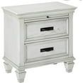 thumbnail image 1 of Wooden Nightstand with 2 Drawers & 1 Pull-Out Tray, White, 1 of 3