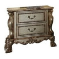 thumbnail image 1 of Benzara Wooden Nightstand with Two Drawers, Gold & Bone White, 1 of 1