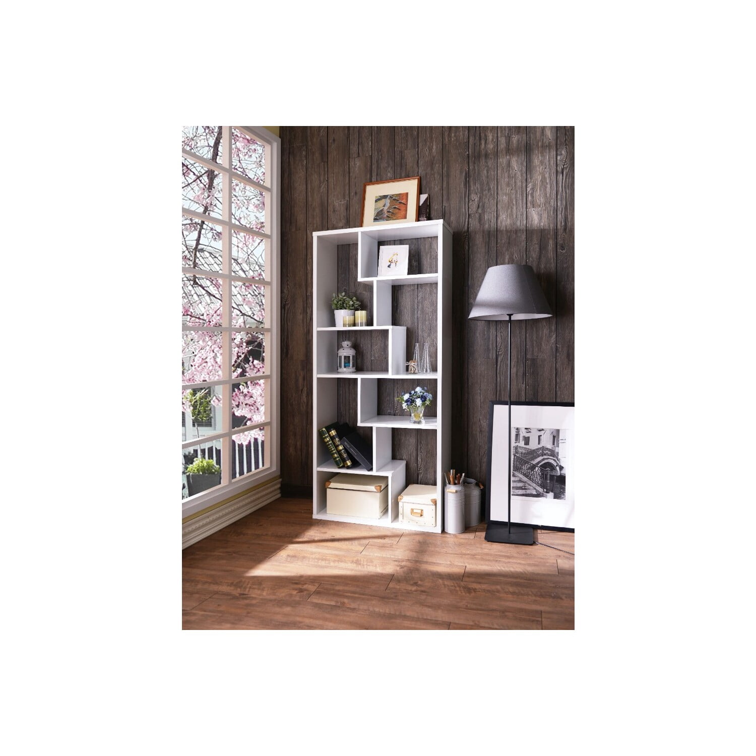 Benzara Wooden Rectangular Cube Bookcase - White - Walmart.com