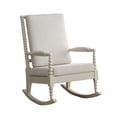 thumbnail image 1 of Benzara Wooden Rocking Chair with Fabric Upholstered Cushions, White-Color:White, 1 of 5