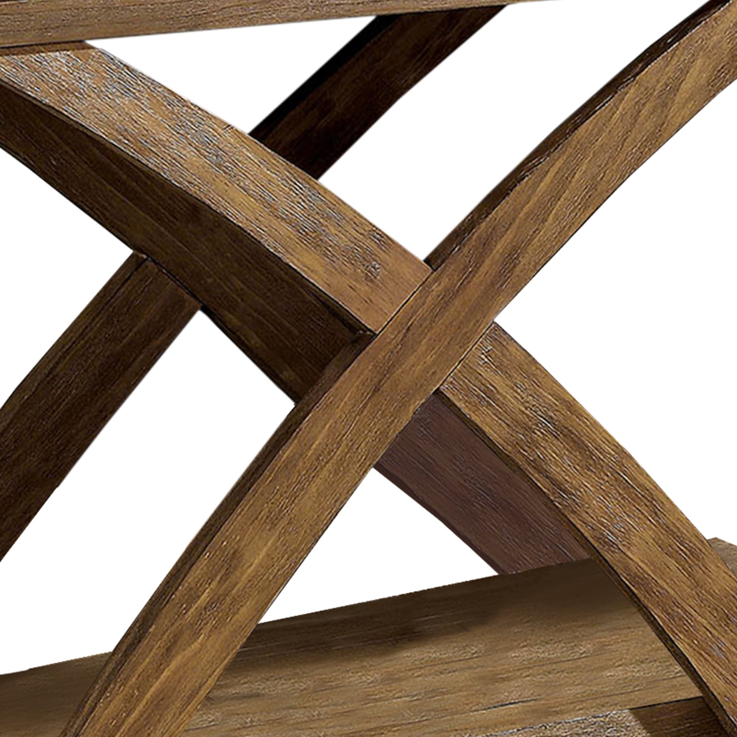 Antique Light Oak Brown Wooden Sofa Table with Storage
