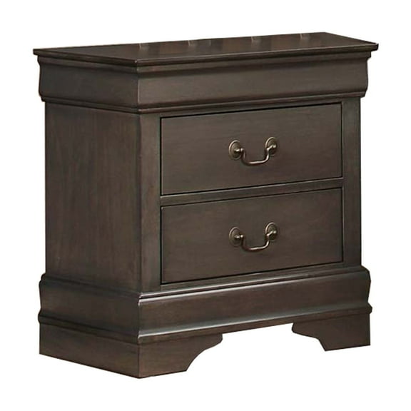 Benzara Wooden Solid Grey Night stand, Stained Gray