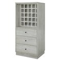thumbnail image 1 of Benzara Wooden Wine Cabinet with Wine Bottle Rack and Three Drawers, White, 1 of 6