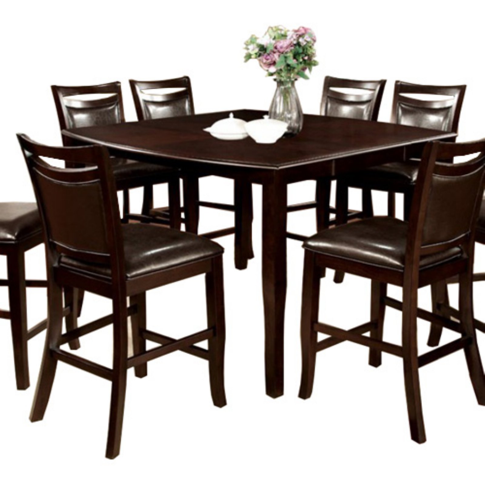 Woodside II Transitional Style Counter Height Table, Espresso Finish