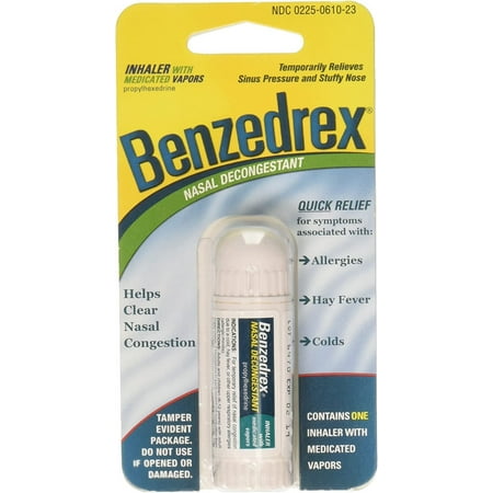 Benzedrex Inhaler Propylhexedrine Nasal Decongestant, 12 Count