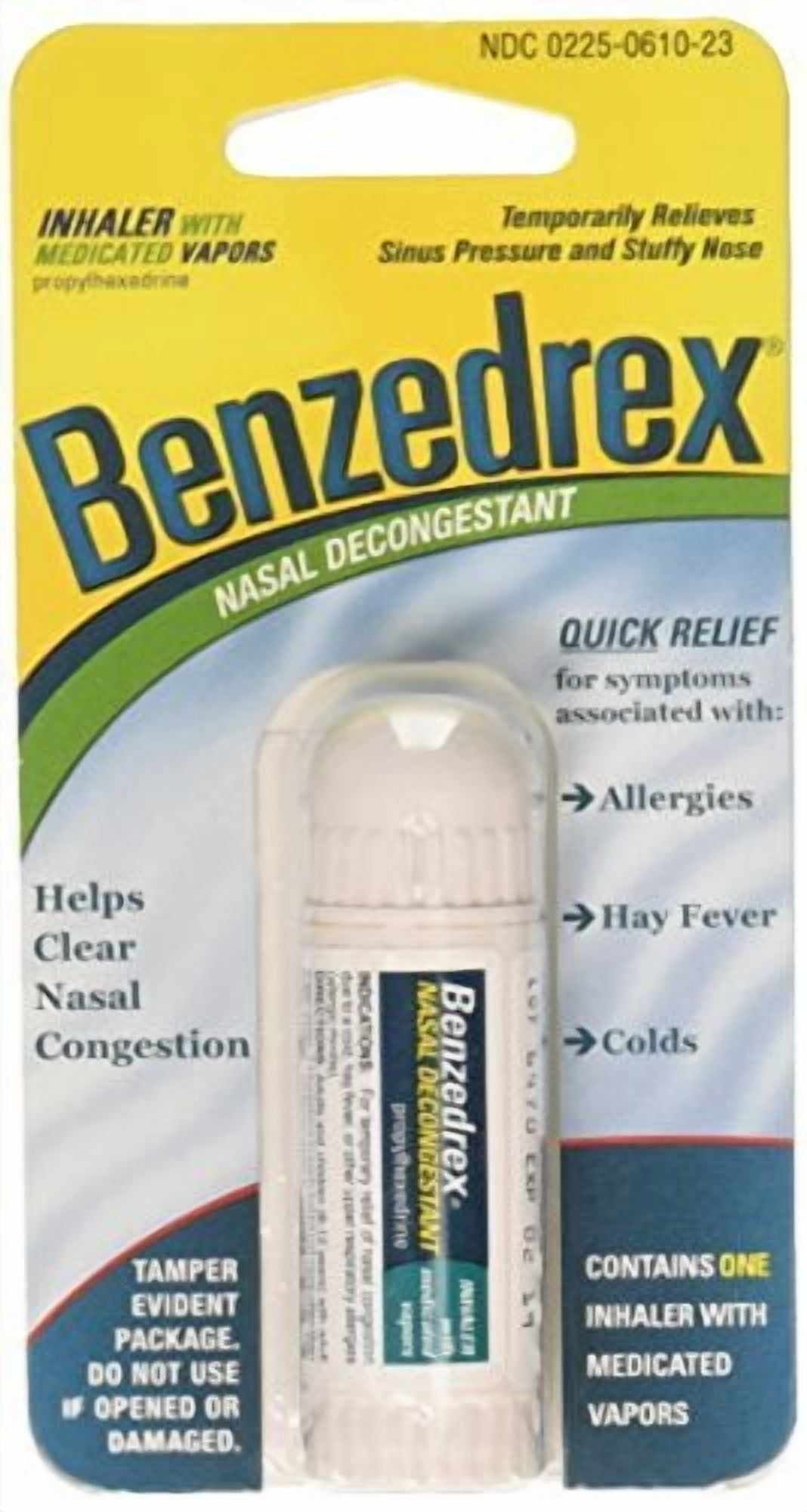 Benzedrex Nasal Decongestant Inhaler With Medicated Vapors, 12-Pack