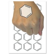 Benzene Ring for Organic Chemistry Science Water Resistant Temporary Tattoo Set Fake Body Art Collection - 54 1" Tattoos (1 Sheet)