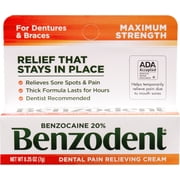 Benzodent Dental Pain Relieving Cream 0.25 oz