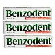 Benzodent Dental Pain Relieving Cream 1oz - 3 Pack